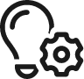 light bulb gear icon