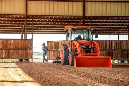 Kubota tractor in barn