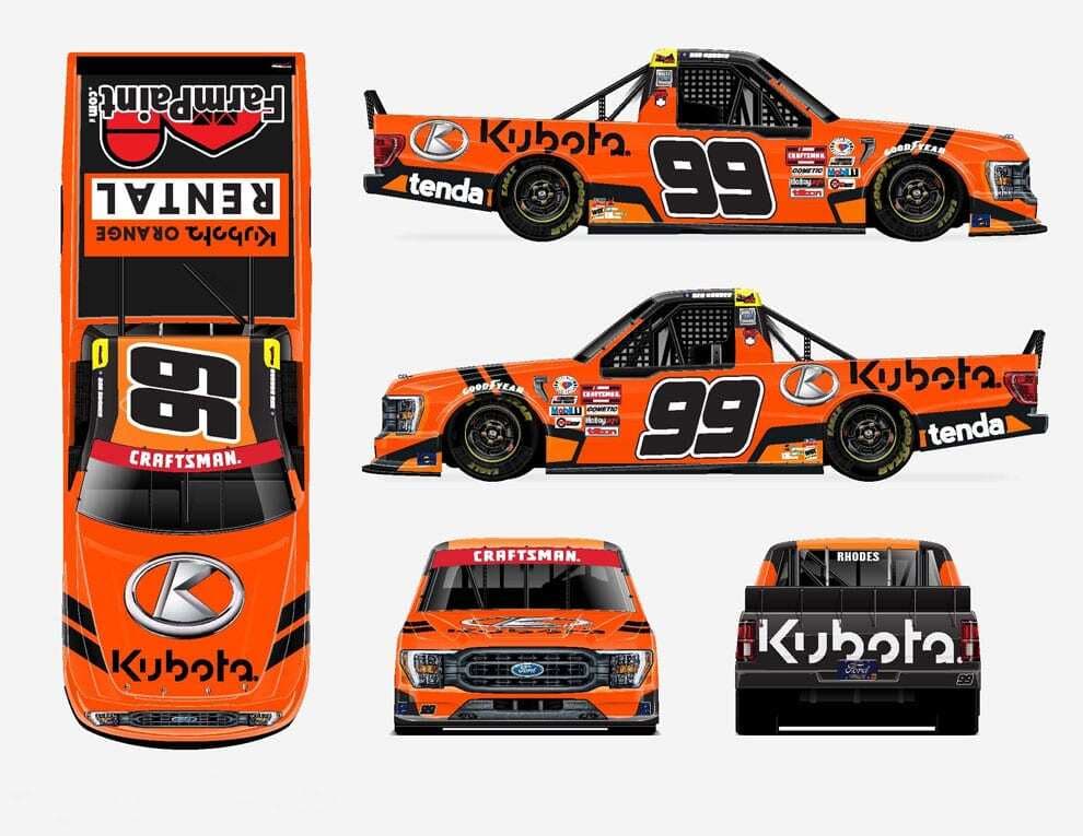 Kubota Keeps on Trucking with ThorSport Racing, Ben Rhodes Sponsorship for 2023 NASCAR CRAFTSMAN Truck Series Season